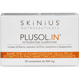 Skinius - PLUSOL.IN Integratore Antiossidante a base di Rame, Estratto di Pino Marittimo e Zeaxantina - 30 Compresse