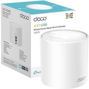 TP-Link Deco X10(1-pack) Router WiFi 6 Mesh AX1500Mbps, 2 Porte Ethernet Gigabit, Controllo Parental, Router e Ripetitore, Compatibile con Amazon Alexa