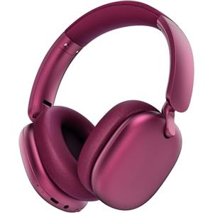 RORSOU C6 Cuffie con Cancellazione Attiva del Rumore, Cuffie Wireless Over Ear Bluetooth, Cuffie Leggere Piegevoli con Cupole Profonde per Bassi Comfort e Microfono Rosso
