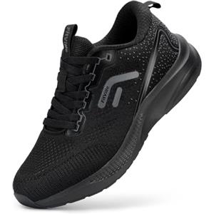 FitVille Scarpe Running Uomo Pianta Larga Comodo Sneakers Ginnastica Traspirante Leggere Scarpe da Corsa su Strada Nero 44 EU Larga