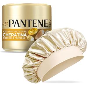 Pantene Pro-V Set Cuffia Seta Per Capelli + Maschera Capelli, Rigenera E Protegge Protezione Cheratina, Aiuta A Riparare I Danni Da Styling In 1 Applicazione, 300ml