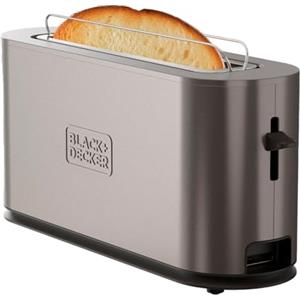 Black+Decker - Tostapane BXTO1002E 1000W | Fessura Extra Larga 260x42 mm | 7 Livelli di Doratura | 3 Funzioni Integrate | Sollevamento Extra | Piedini Antiscivolo | Vassoio Raccoglibriciole