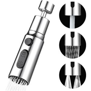 OSDUE Kit Aeratore, Rubinetto da Cucina Testa a Spruzzo, 360 ° Girevole Lavello Rubinetto Gorgogliatore, G1/2 Filtro Per Risparmio Idrico, Modalità Stream/Modalità Spray/Modalità Doppio Getto D'acqua