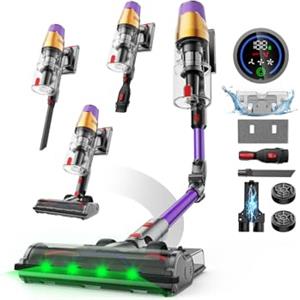 Linkifly A12 Aspirapolvere Senza Fili, 8 in 1 Combo Lavapavimenti, 48Kpa 550W 70Min, Touch Schermo, Aspirapolvere Pieghevole con Ricarica A Parete per Tappeti Domestici/Auto/Peli di Animali