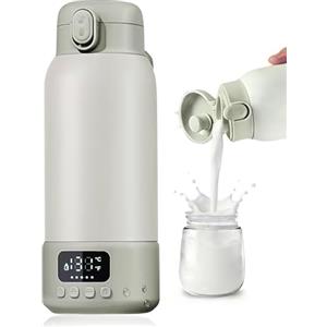 Kryvella Scaldabiberon portatile per bambini, capacità 500 ml, riscaldamento rapido 100 W, temperatura costante 24 ore, batteria da 16000 mAh con ricarica rapida USB-C