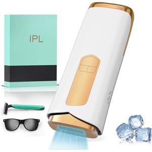 Ciakyiu Epilatore Lumiere Pulsee - Epilatore Laser portatile, IPL senza dolore a 5 °C con laser depilazione definitiva, 4 modalità 5 livelli di energia, adatto per viso, corpo e zona della maglia