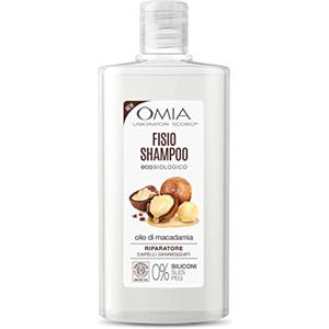 Omia, Fisio Shampoo Eco Bio con Olio di Macadamia, Per Capelli Danneggiati, Riparatore e Ristrutturante, Adatto ad un Uso Frequente, Senza Siliconi, Dermatologicamente Testato - Flacone da 200 ml