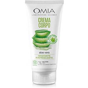Omia - Crema Corpo Eco Bio con Aloe Vera del Salento, Crema Idratante, Lenitiva e Rinfrescante, Ideale per Pelli Secche, Non Unge, Dermatologicamente Testato - Flacone da 200 ml