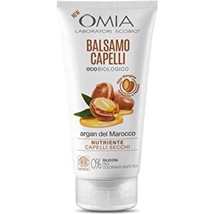 Omia, Balsamo Capelli Eco Bio con Olio di Argan del Marocco, Per Capelli Secchi, Nutriente e Ristrutturante, Adatto ad un Uso Frequente, Senza Siliconi, Dermatologicamente Testato - Flacone da 180 ml