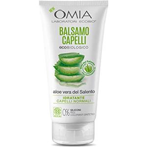 Omia, Balsamo Capelli Eco Bio con Aloe Vera del Salento, Per Capelli Normali, Idratante ed Equilibrante, Adatto ad un Uso Frequente, Senza Siliconi, Dermatologicamente Testato - Flacone da 180 ml