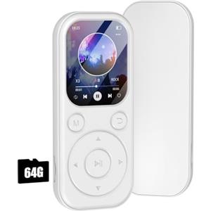 Olycism Lettore MP3 Olycism da 64 GB con Bluetooth 5.3, lettore musicale portatile con qualità audio HiFi e radio FM capacità della batteria di 300 mAh, adatto per sport, viaggi, uso quotidiano