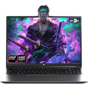 Tivique PC Portatile Gaming, Ryzen 7 H255,Fino a 4,9 GHz,16 GB di RAM DDR5 4800 MHz, SSD da 512 GB,Tastiera Retroilluminata Laptop,16 Pollici FHD Display Computer Portatile,WiFi-6