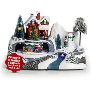 Avilia Villaggio di Natale con Musica e Luci: Atmosfera Magica per Le tue Feste Natalizie! Luci Scintillanti, Melodie Incantevoli e Atmosfera Natalizia Unica
