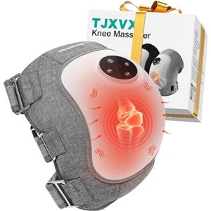 TJXVX Massaggiatore Ginocchio Elettrico Wireless, Ginocchiera Riscaldata per Dolore con Vibrazione e Compressione Aria, 3 Livelli Calore, 3 Modalità Massaggio, 5 Timer, Batteria Ricaricabile 5000mAh
