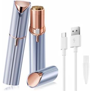 UrbanLuxe Epilatore Viso Donna, Rasoio Ricaricabile da Donna, Rifinitore Indolore per Peli del Viso, Labbra, Lanugine e Zona Bikini - Blu