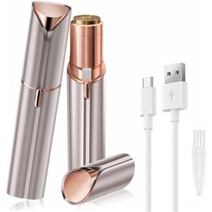 UrbanLuxe Epilatore Viso Donna, Rasoio Ricaricabile da Donna, Rifinitore Indolore per Peli del Viso, Labbra, Lanugine e Zona Bikini - Oro Champagne