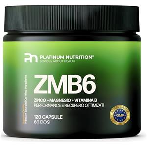 Platinum Nutrition ZMB6 | Integratore con Zinco e Magnesio + Vitamina B6 (120 Capsule) | Integratori Stanchezza, Crampi, Sonno e Performance Muscolare | Supporto Immunitario e Recupero Naturale