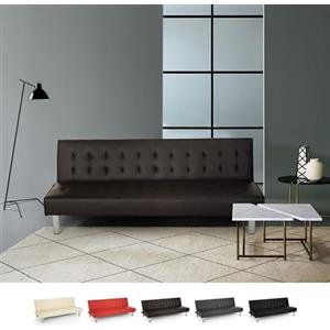 Produce Shop Divano Letto clic clac 2 posti in Similpelle reclinabile Design Moderno Elly - Marrone