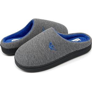 JOMIX Pantofole Uomo Invernali Calde Comode Morbide Ciabatte Ragazzo Casa X009 (Grigio Blu, 43)