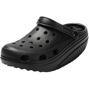 JOMIX Zoccoli Sabot Donna Estive Ciabatte Basculanti Dimagranti Fitness Sandali Ragazze Gomma da Piscina Mare Spiaggia SD9526 Nero, 36/37