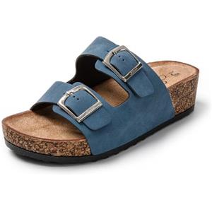 JOMIX Ciabatte Donna Estive Zeppa Sandali Comodi Ragazza Pantofole Eleganti Sughero da Casa Mare Spiaggia Piscina SD8038-S3 Blu 40