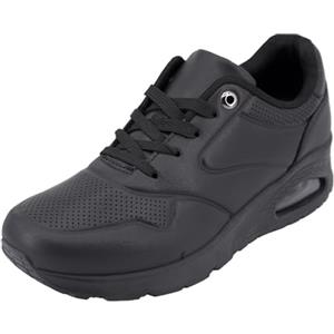 JOMIX Sneakers Casual Scarpe da Ginnastica Moda Scarpe da Passeggio Running Tennis Sneakers PU Pelle (Blak,38)