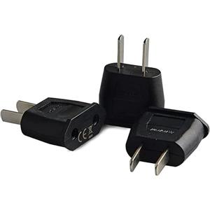 Aukru 3x Adattatore Universale da Viaggio Spina Italia Europea a Presa USA/Americana Canada Cina Giappone Messico Canada Nero