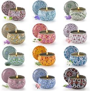 Obisesio Scented Candle Set, 12 Pack Candles for Home Scented, Aromatherapy Candle Set Gift, 2.5 oz Long Lasting Soy Candles for Men, Women, Friends Birthday, Mother's Day, Valentine Bath SPA