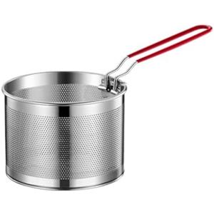 YJDOORPLAY Inserto per scolapasta per pentola, in acciaio inox, scola verdure con manico rimovibile, colino per pasta da 20 cm per bollire tagliatelle ramen spaghetti, adatto per casseruole da 2-3 litri(04)