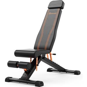 Gyfimoie Panca per pesi pieghevole da 400 kg - Panca per pesi completa, regolabile, in acciaio commerciale, 80 x 40 mm per allenamento di tutto il corpo, panca addominali inclinabile