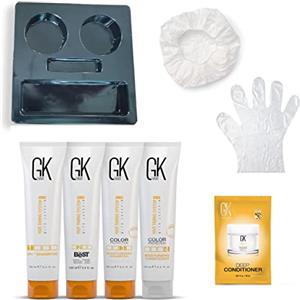 GK HAIR Global Keratin The Best Consumer Box Kit (100ml/3.4 Fl Oz) Trattamento lisciante per capelli alla cheratina - Stiratura professionale brasiliana complessa per capelli lisci e senza crespo
