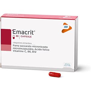 PHARMA LINE SRL Emacrit 30 capsule Integratore alimentare di Ferro e Vitamine