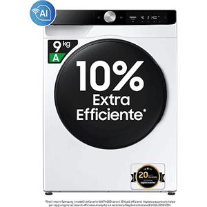 SAMSUNG WD90DG6B85BKU3 LAVASCIUGA, Caricamento frontale, capacità lavaggio 9 kg, asciugatura 6 26 programmi, Profondità 60 cm, Bianco, Classe A