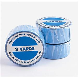 ShowJarlly Nastro adesivo per estensioni dei capelli Nastro adesivo biadesivo, per parrucche e estensioni dei capelli, rotolo di nastro di supporto anteriore in pizzo 2.0 cm * 3 Yards Blu comfort