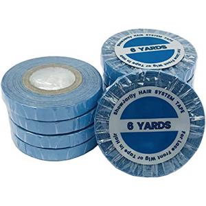 ShowJarlly Nastro adesivo per estensioni dei capelli Nastro adesivo biadesivo, per parrucche e estensioni dei capelli, rotolo di nastro di supporto anteriore in pizzo 0,8 cm * 6 Yards Blu comfort