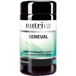 Giuriati Group Nutriva Sereval - Complemento alimentare vegetale per ansia e insonnia, 30 compresse senza zuccheri e OGM