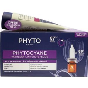 Phyto Phytocyane Kit Donna - Trattamento Anti-Caduta Progressiva 12 Fiale da 5 ml Shampoo 100 ml