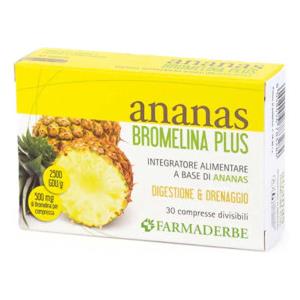 Farmaderbe Ananas Bromelina 5000 - Integratore Alimentare 30 Compresse con Bromelina