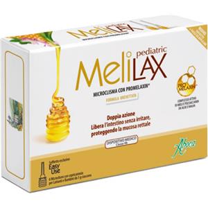 ABOCA Melilax Pediatric - Microclismi a base di miele per bambini e lattanti, 6 pezzi da 5 g