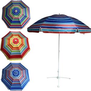 BAKAJI Ombrellone da Mare Diametro 200 cm Design Fantasia, Palo in Acciaio Resistente, Parasole da Spiaggia, 3 Colori Assortiti, Protezione UV, Resistente Intemperie, Apertura e Chiusura Facilitati