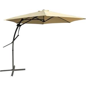 BAKAJI Ombrellone da Giardino Decentrato 3 x 3 Mt Palo in Metallo Chiusura a Leva Base a Croce Sistema Air Vent Arredamento Esterno Gazebo Piscina Giardino Terrazzo Ambienti Esterni (Ecru)