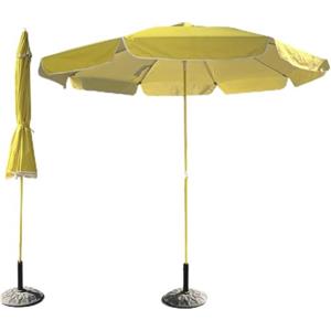 BAKAJI Ombrellone da Giardino Parasole per Balcone con Air Vent e Inclinazione Regolabile, Sistema di Apertura Push-Up Anti UV, Impermeabile per Mare, Spiaggia, Piscina, Terrazzo (Senape 250 cm)