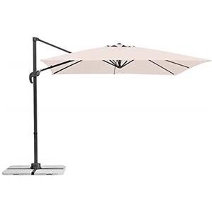 BAKAJI Ombrellone da Giardino Decentrato con Parasole Inclinabile Palo in Alluminio Rotazione 360° Base a Croce Arredamento Esterno Gazebo Piscina Giardino Terrazzo Colore Ecru (3x4 Mt)