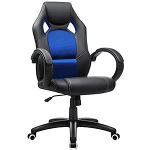 SONGMICS Poltrona Girevole Sedia Direzionale Ergonomica da Ufficio Studio Regolabile con Rotelle OBG56L