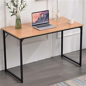 BAKAJI ZCD-12C, Scrivania Tavolo da Lavoro Porta Pc Computer Piano in Legno MDF con Struttura in Metallo Arredamento Casa Ufficio Cameretta Dimensione 120 x 60 x H74 cm (Noce Chiaro), taglia unica