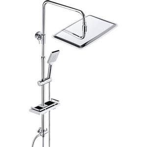 JOHO Colonna Doccia in Acciaio Inox con Mensola Set Doccia Regolabile in Altezza senza miscelatore (35 * 25cm)