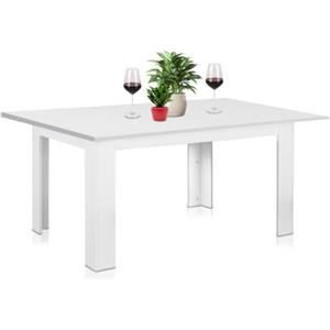 Shally Dogan Tavolo Allungabile Sala da pranzo Bianco da 110 x 70 cm a 150 x 70 cm, Design Moderno, Estensibile Salvaspazio, Ideale per Sala Pranzo, Soggiorno, Cucina, Arredamento Interno, (Bianco)