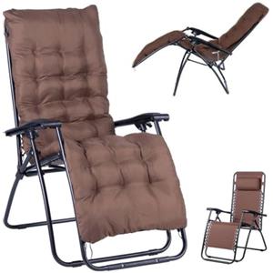 Shally Dogan Sedia Gravità Zero da Giardino, Sdraio per Esterni Pieghevole Salvaspazio Struttura Tubolare in Metallo Reclinabile, Seduta in Textilene Mare, Spiaggia (Marrone)