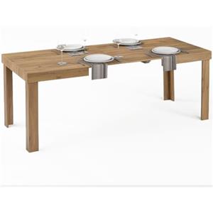 BAKAJI Tavolo Allungabile per Sala da Pranzo e Cucina da 4 a 6 Posti, Tavolo Estensibile con Apertura a Scorrimento da 120 a 200 cm, Design Salvaspazio, Struttura Robusta e Resistente (Quercia)