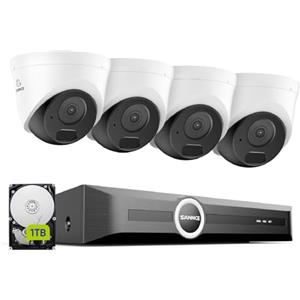 SANNCE Sistema di Telecamere di Sorveglianza 8CH POE CCTV, Videoregistratore di Rete 5MP POE 8 Canali con4Telecamere di Sicurezza Esterna IP 3MP 1TB HDD